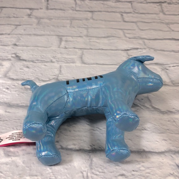 Victoria’s Secret Pink plush dog Light metallic Blue VS Pink Logo - Picture 5 of 11